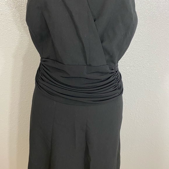 NWT Calvin Klein black notch neck faux wrap dress - Picture 4 of 7